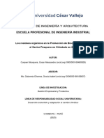 Los Residuos Orgánicos en La Producción de Biocombustibles en El Sector Pesquero en Chimbote en 2023