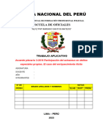 Acuerdo Plenario Sobre Participacion Del Extraneus en Delitos Especiales Propios Caso de Enriquecimiento Ilicito