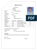 Biodata Format For Job in Word