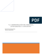 La Administración Del Personal, Antecedentes y Conceptos