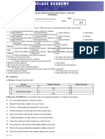 1st Quarter Examination English 6