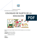 Coloquio Sujeto de La Educaciòn