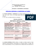 Artículos Definidos e Indefinidos en Inglén y Álgebra