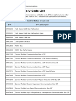 Control Module U Code List