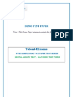 Ntse Mat Sample Paper