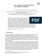 Comparative Analysis of Automatic Speech Recognition Techniques