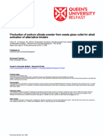 Production of Sodium Silicate Powder From Waste Glass Cullet For Alkali Activation of Alternative Binders