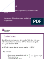 FoP3B Lecture 4 (Effective Mass and Intro To Magnetism)