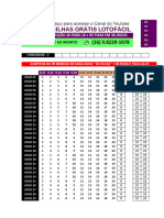 #16 - Planilha Grátis Lotofácil - Fechamento Redução 20 para 10 - 5 Fixas em 36 Jogos