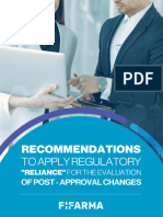 FIFARMA Position Paper - Recommendations To Apply Regulatory - Reliance - For The Evaluation of Post Approval Changes 1