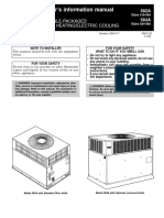 User's Information Manual: Single-Package Gas Heating/Electric Cooling