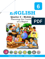 English 6 Quarter 3 Module 6 Planning The Contents of A Report