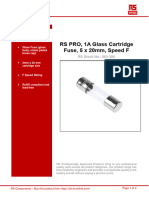 RS PRO, 1A Glass Cartridge Fuse, 5 X 20mm, Speed F: Features