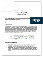 Compiler Design (CD) : Lab Assignment 1