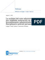 La Nulidad Del Acto Administrativo Por Indebida Motivación en El Procedimiento Administrativo Disciplinario