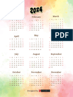 2024 Calendar Colorful Background by EntheosWeb