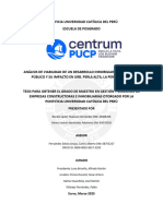 Análisis de Viabilidad de Un Desarrollo Inmobiliario Con Espacio Público y Su Impacto en Urb. Perla