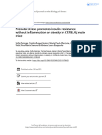 Prenatal Stress Promotes Insulin Resistance Without Inflammation or Obesity in C57BL/6J Male Mice