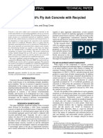 Performance of 100% Fly Ash Concrete With Recycled Glass Aggregate