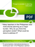 Things To Consider in Planning Instruction