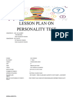 Lesson Plan On Personality Test