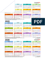 Three Year Calendar 2024 2025 2026 Portrait in Colour