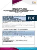 Guía para El Desarrollo Del Componente Práctico - Unidad 2 - Fase 3 - Componente Práctico - Práctica Educativa y Pedagógica