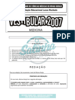 FCMMG 2007 Resumo Prova Medicina e Gabarito