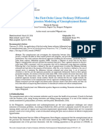 An Application of The First-Order Linear Ordinary Differential Equation To Regression Modeling of Unemployment Rates PDF