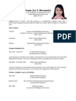 Nemie Joy S. Hernandez: OBJECTIVE: To Obtain A Full Time Position in A Multinational Company Which Offers A