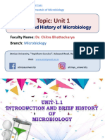 Topic: Unit 1: Scope and History of Microbiology