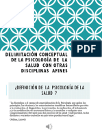 Delimitación Conceptual de La Psicología de La Salud Con Otras Disciplinas Afines