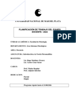 Introducción A La Teoría Psicoanalítica PTED 2024