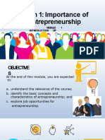 Lesson 1: Importance of Entrepreneurship