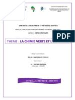 Expose La Chimie Verte Et L'industrie