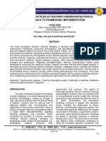 Teachers Best Practices in Teaching Kindergarten Pupils An Approach To Framework Implementation