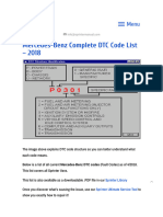 Mercedes-Benz Complete DTC Code List 2018