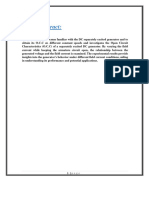 Open Characteristics Circuit of DC Separately Excited Generator0-Report-Electrical Machine