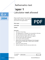 ks3 Mathematics 2004 Level 5 7 Paper 1