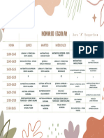 Brown Hand Drawn Abstract Weekly Class Schedule