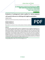 Evaluation of Underground Waters Quality For Various Purposes With Special Reference To Drinking and Irrigation Parameters