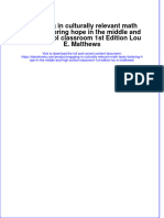 Engaging in Culturally Relevant Math Tasks Fostering Hope in The Middle and High School Classroom 1st Edition Lou E. Matthews