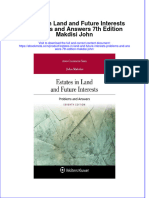 Ebook Estates in Land and Future Interests Problems and Answers 7Th Edition Makdisi John Online PDF All Chapter