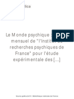 Le Monde Psychique (Année 1912)