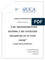 Las Representaciones Sociales y Las Conductas Disruptivas en El Nivel Inicial