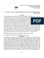 Performance Analysis: A Study of Public Sector &private Sector Banks in India Gurpreet Kaur