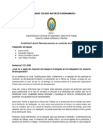 Taller. Estabilidad Laboral Reforzada Persona en Condición de Discapacidad.