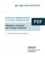 Metodos y Tecnicas Del Trabajo Intelectual FCS UNER Curso de Ambientacion