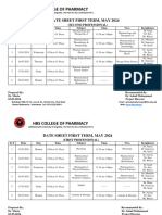 FIRST TERM Date Sheets First and Second Professionals