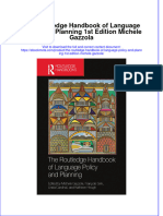 The Routledge Handbook of Language Policy and Planning 1St Edition Michele Gazzola Online Ebook Texxtbook Full Chapter PDF